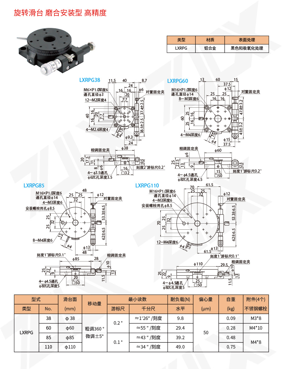 2旋轉滑臺 磨合安裝型 高精度2
